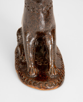 Pennsylvania Redware Seated Dog Figure