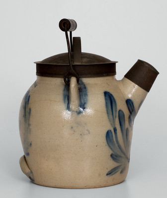 Very Rare COWDEN & WILCOX / HARRISBURG, PA Stoneware Batter Pail w/ Sideburned Man-in-the-Moon