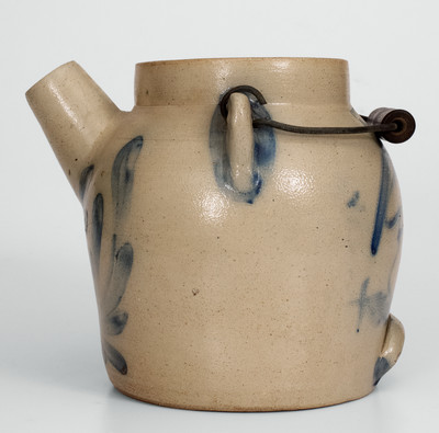 Very Rare COWDEN & WILCOX / HARRISBURG, PA Stoneware Batter Pail w/ Sideburned Man-in-the-Moon
