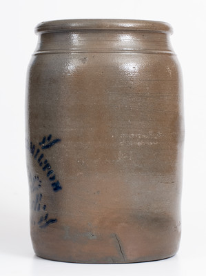 RICHEY & HAMILTON / PALATINE. / W.VA. Cobalt-Decorated Stoneware Jar