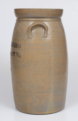 Four-Gallon A.P. DONAGHHO / Parkersburg, W.Va Cobalt-Decorated Stoneware Churn