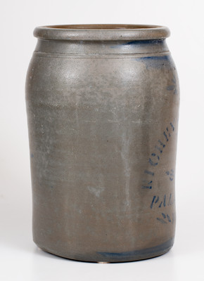 Two-Gallon RICHEY & HAMILTON. / PALATINE. / W.VA. Stoneware Jar