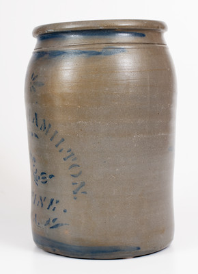 Two-Gallon RICHEY & HAMILTON. / PALATINE. / W.VA. Stoneware Jar