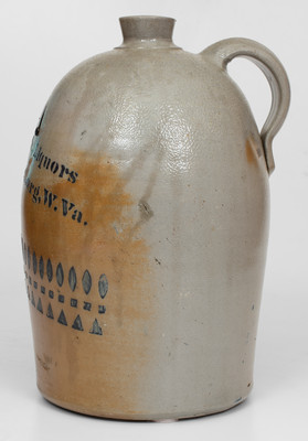 Scarce J. Busch, Liquors / Parkersburg, W.Va. Stoneware Advertising Jug, attrib. Donaghho
