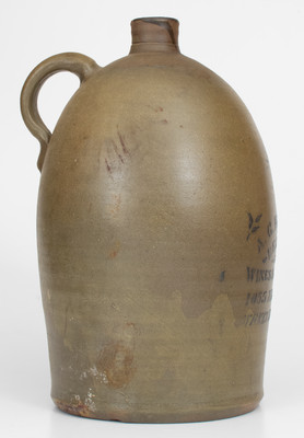 Two-Gallon Wheeling, West Virginia Stoneware Advertising Jug