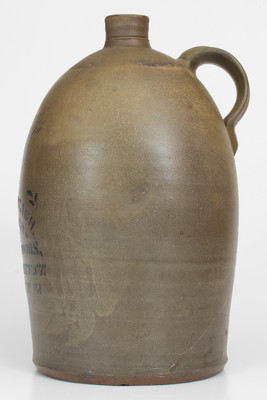 Two-Gallon Wheeling, West Virginia Stoneware Advertising Jug