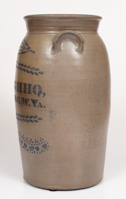 Four-Gallon A.P. DONAGHHO, / PARKERSBURG, W.VA. Stoneware Churn