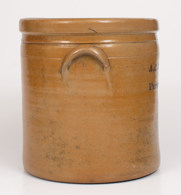 Three-Gallon A.P. DONAGHHO / Parkersburg, W.Va. Cobalt-Decorated Stoneware Crock