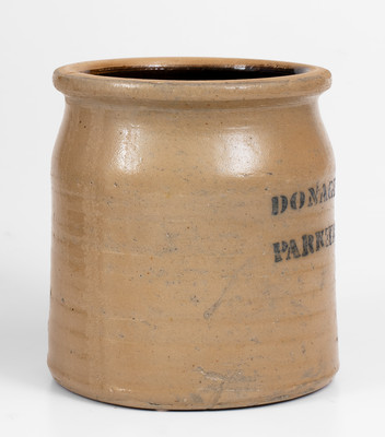 DONAGHHO CO / PARKERSBURG.W.V. Stoneware Crock w/ Error Stenciling