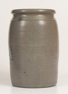One-Gallon PALATINE POTTERY CO / PALATINE / W.VA. Stoneware Stenciled Pear Jar