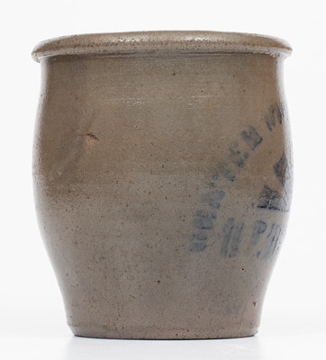 Rare Small-Sized CENTER WHEELING GROCER / H.F. BEHRENS Stoneware Jar