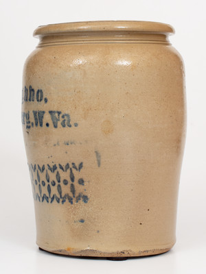 A.P. Donaghho, / Parkersburg. W.Va. Two-Gallon Cobalt-Decorated Stoneware Jar