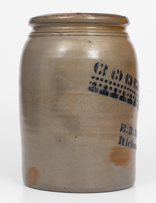 Two-Gallon E.B. TAYLOR / Richmond. Va. Stoneware Advertising Jar, attrib. Donaghho