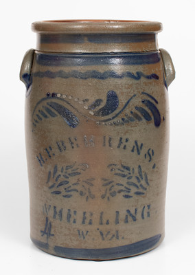 Four-Gallon Wheeling, West Virginia Stoneware Advertising Jar