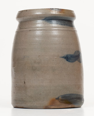 Stoneware Canning Jar w/ Cobalt Stripe Decoration, probably Palatine, West Virginia