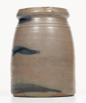 Stoneware Canning Jar w/ Cobalt Stripe Decoration, probably Palatine, West Virginia