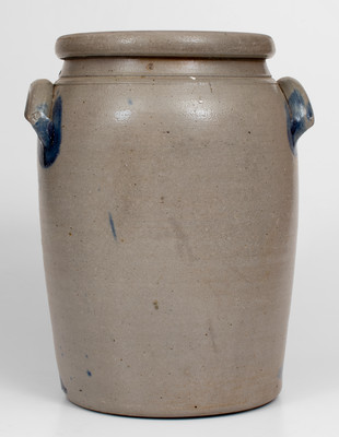 Three-Gallon KNOTTS, SWINDLER & CO / PALATINE, / W. VA Cobalt-Decorated Stoneware Jar