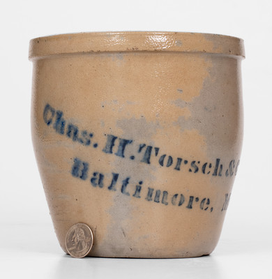 Small-Sized Chas. H. Torsch & Co. / Baltimore, Md. Stoneware Advertising Jar