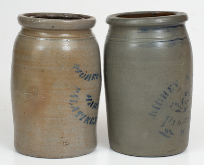 Two Half-Gallon RICHEY & HAMILTON. / PALATINE.W.VA Stoneware Jars