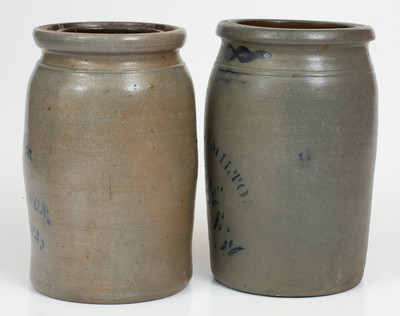 Two Half-Gallon RICHEY & HAMILTON. / PALATINE.W.VA Stoneware Jars