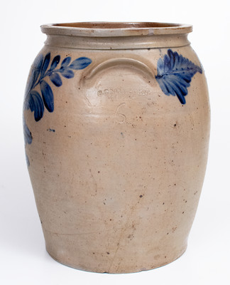 Six-Gallon B.C. MILBURN / ALEXA (Alexandria, VA) Stoneware Jar w/ Elaborate Decoration