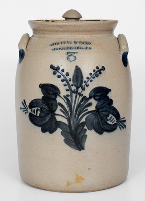 Fine COWDEN & WILCOX / HARRISBURG, PA Three-Gallon Lidded Stoneware Jar