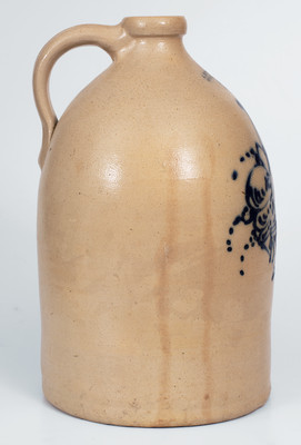 J. & E. NORTON / BENNINGTON, VT Three-Gallon Stoneware Jug w/ Flower Basket Design