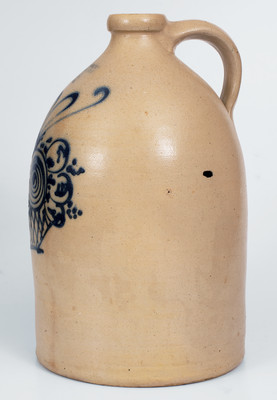 J. & E. NORTON / BENNINGTON, VT Three-Gallon Stoneware Jug w/ Flower Basket Design