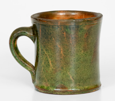 Scarce Copper-Glazed Strasburg, Virginia Redware Mug