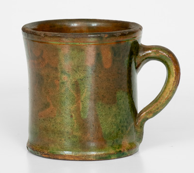 Scarce Copper-Glazed Strasburg, Virginia Redware Mug