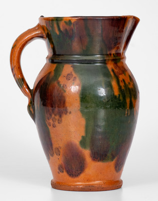 Rare Large-Sized Shenandoah Valley Redware Cream Pitcher