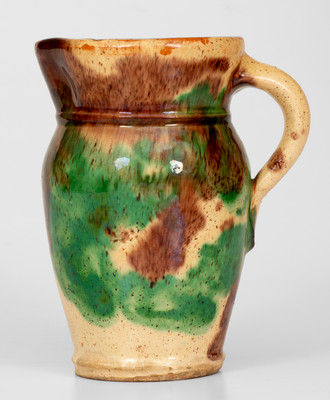 Fine Multi-Glazed Shenandoah Valley (Strasburg, VA) Redware Cream Pitcher