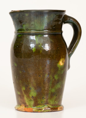 Copper-Glazed Strasburg, Virginia Redware Cream Pitcher