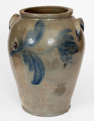 Rare R. BUTT (Washington, D.C.) One-Gallon Stoneware Jar w/ Cobalt Floral Decoration