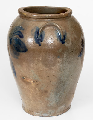 Rare R. BUTT (Washington, D.C.) One-Gallon Stoneware Jar w/ Cobalt Floral Decoration