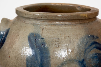 Rare R. BUTT (Washington, D.C.) One-Gallon Stoneware Jar w/ Cobalt Floral Decoration