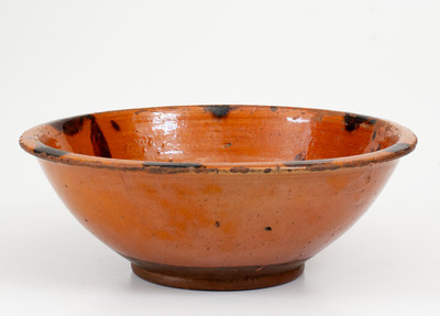 Norwalk, CT or Huntington, Long Island, NY Manganese-Decorated Redware Bowl