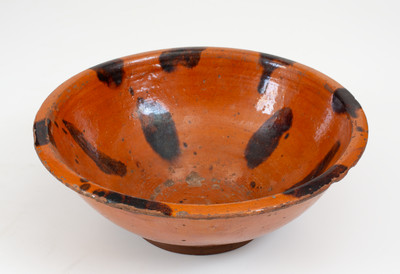 Norwalk, CT or Huntington, Long Island, NY Manganese-Decorated Redware Bowl