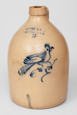 One-and-a-Half-Gallon SATTERLEE & MORY / FORT EDWARD, N.Y. Stoneware Bird Jug