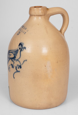 One-and-a-Half-Gallon SATTERLEE & MORY / FORT EDWARD, N.Y. Stoneware Bird Jug