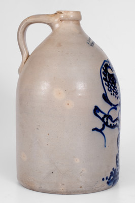 Exceptional J. NORTON & CO. / BENNINGTON, VT. Stoneware Jug w/ Cobalt Pheasant-on-Stump Decoration