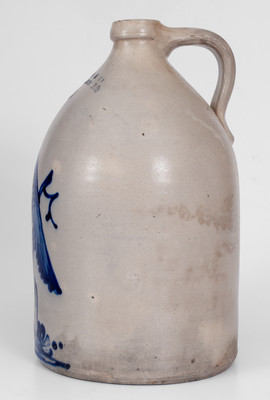 Exceptional J. NORTON & CO. / BENNINGTON, VT. Stoneware Jug w/ Cobalt Pheasant-on-Stump Decoration