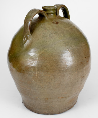 Very Rare David Drake Stoneware Double-Handled Jug, Dated July 10, 1852