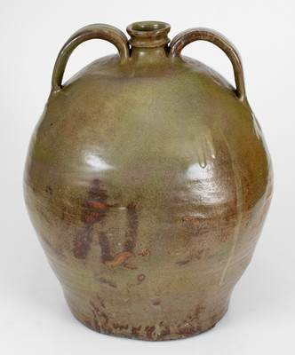 Very Rare David Drake Stoneware Double-Handled Jug, Dated July 10, 1852