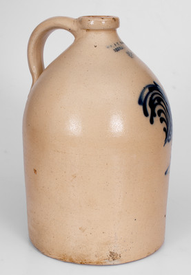 Rare Two-Gallon J. & E. NORTON / BENNINGTON, VT. Stoneware Jug w/ Large Cobalt Rooster Decoration