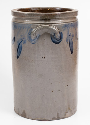 Four-Gallon SOLOMON BELL / STRASBURG / Va. Stoneware Jar w/ Cobalt Floral Decoration