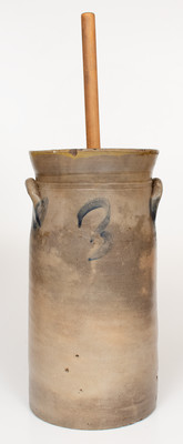 Three-Gallon Cobalt-Decorated Stoneware Churn, Northeastern U.S. origin, circa 1825