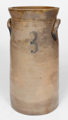 Three-Gallon Cobalt-Decorated Stoneware Churn, Northeastern U.S. origin, circa 1825