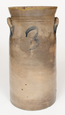 Three-Gallon Cobalt-Decorated Stoneware Churn, Northeastern U.S. origin, circa 1825