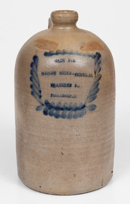 Philadelphia Stoneware Advertising Jug, attributed to Richard C. Remmey